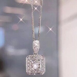 ❤925 Silver Plated Round Cut CZ Choker Necklace for Women, MARR9322